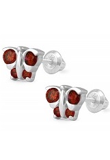 beautiful small butterfly baby birthstone earrings